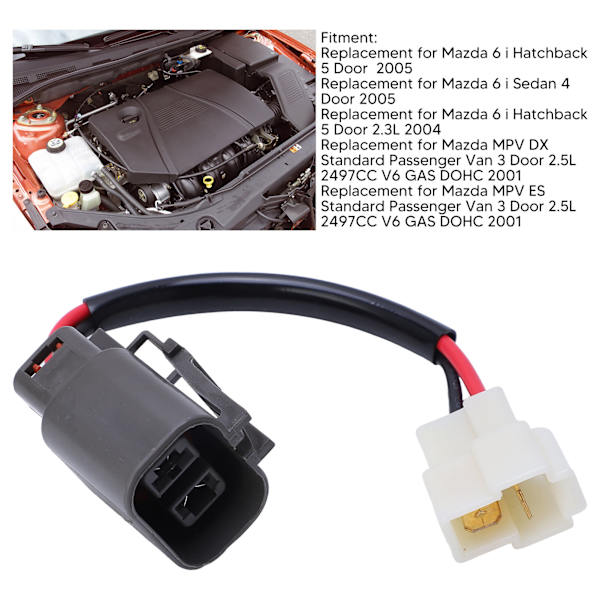 Alternator Reparasjonsplugg Sele 2-pins Pigtail-kontakt Erstatning for Mazda 6 MPV 2.3L 2.5L