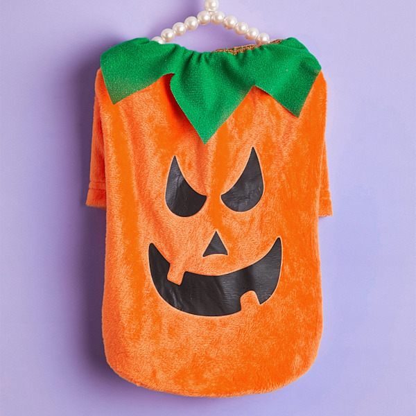 Halloween Hundetrøje Sød Græskar Spøgelser Blød Elastisk Kæledyr Cosplay Tøj til Små og Mellemstore Hunde Katte Orange L