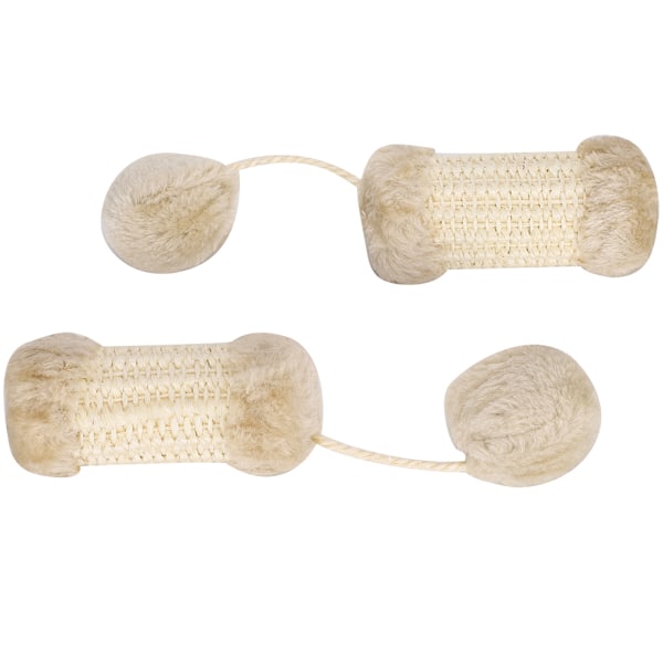 2-pack kattställning i sisal och hamp med plyschboll för lek och träning