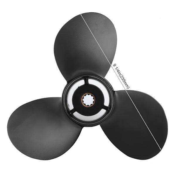 Utenbordsmotorpropell 10 Spliner 3 Blader 58100-93743-019 9 1/4 x 11 Passer for Suzuki 9.9-15HK
