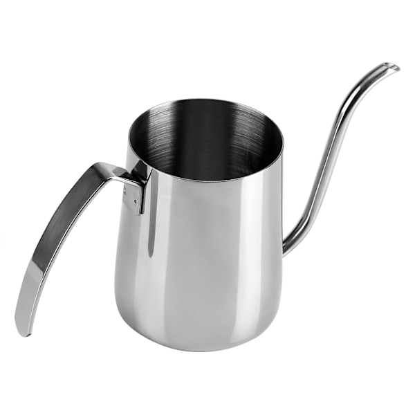 350ML Rostfritt Stål Hällhandtag Kaffe Drop Pot Lång Svanhalsutlopp Kanne Silver