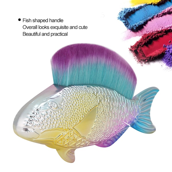 Multi Functional Fish Shaped Nail Dust Removal Brush Nail Cleaning Brush Manicure Tool(Purple )