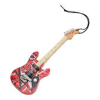 Gitarr Modell Fina Detaljer Röd Träådring Lindträ Miniatyrgitarr för Monterdekoration Present