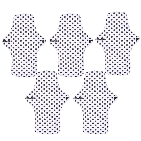 5 stk Kvinnelige Sanitærbind Bomulls Gjenbrukbare Lekkasjesikre Vaskbare Gravide Kvinne Menstruasjonsbind L 20cm x 29.5cm
