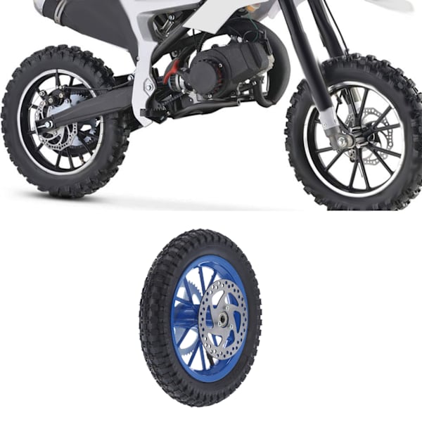 12.5x2.75 tommer Mini Cykel Baghjul AntiSkid Gummi Stål Legering til 47cc 49cc 2 Takts Dirt Bike (Blå)