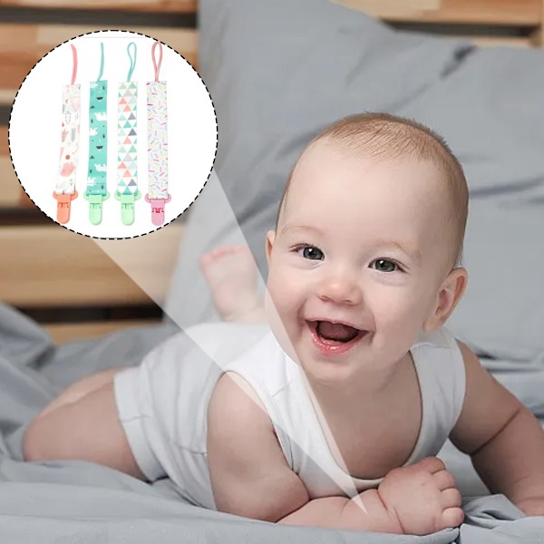 Bitringar, 4-pack Universal Napphållare med Kort Rem, Högkvalitativt Material Lätt att Rengöra för Pojkar & Flickor, Nyfödd
