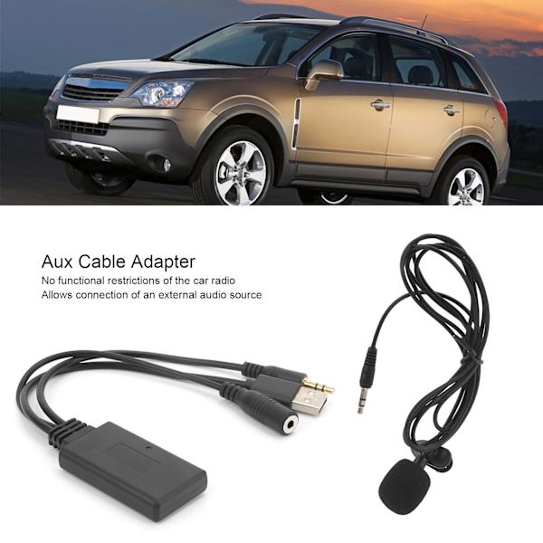 Universal Bil AUXIN Bluetooth Ljudtråd Trådlös Mikrofon Samtal Handsfree Adapter