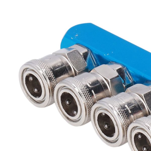 G1/4 Luftfördelningsblock Rakt Luftledningssplitter Pneumatisk Grenrör med Kopplingar SML‑6