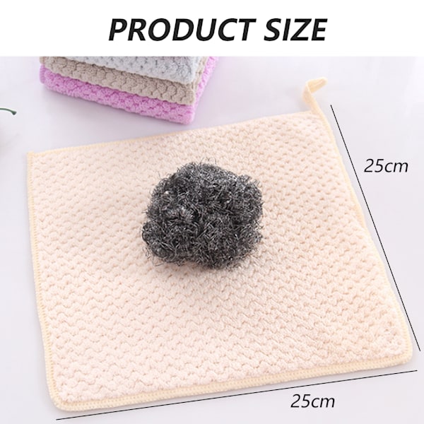Våffeldisktrasor, Mikrofiberhanddukar Mjuk Känsla För Kök Badrum, Hängande Design Snabbtorkande Absorberande Korallfleece Mjuk Tjock Diskduk