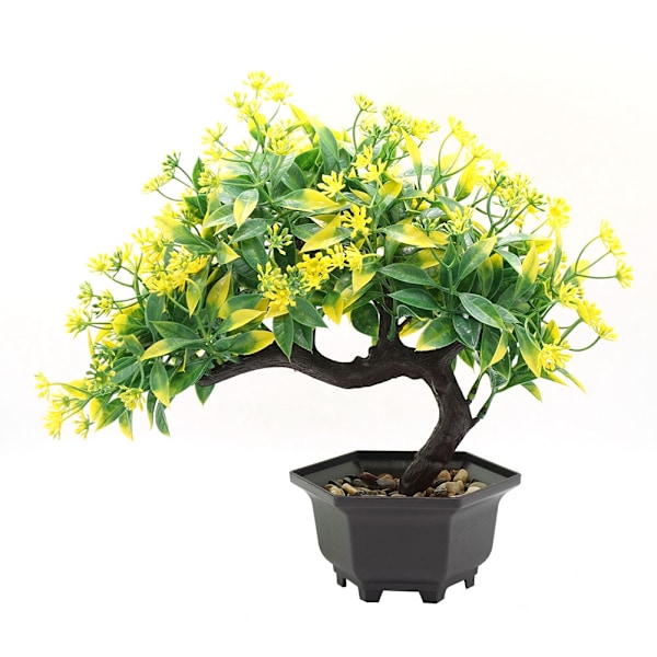 Keinotekoinen ruukkukasvi sisustukseen, Bonsai-simulaatio kukkaruukku kotiin ja toimistoon (Vihreä)
