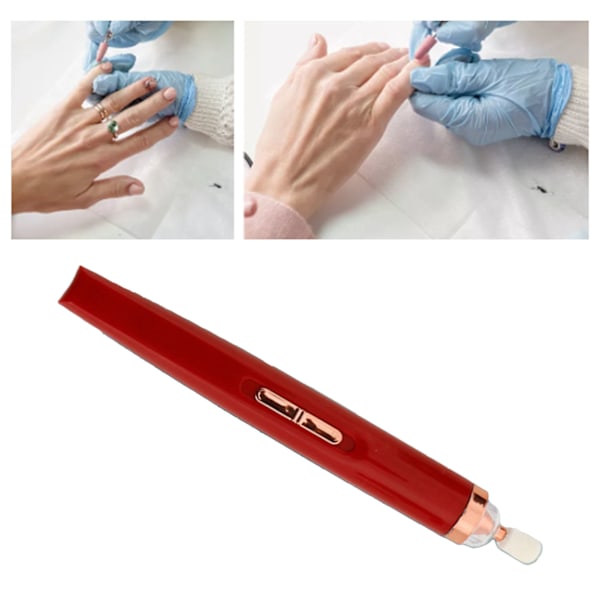 Elektrisk Nagelfräsmaskin LED-belysning 4 Växlar Justerbar Laddningsbar Nagelfräsmaskin Röd