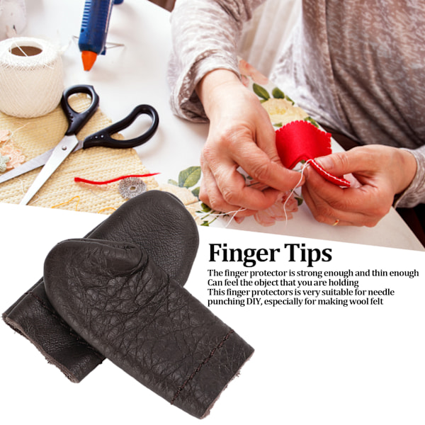 10 st Finger Skydd Tumme Pekfinger Tumhatt Läder för Handsy Nälar Hantverk DIY