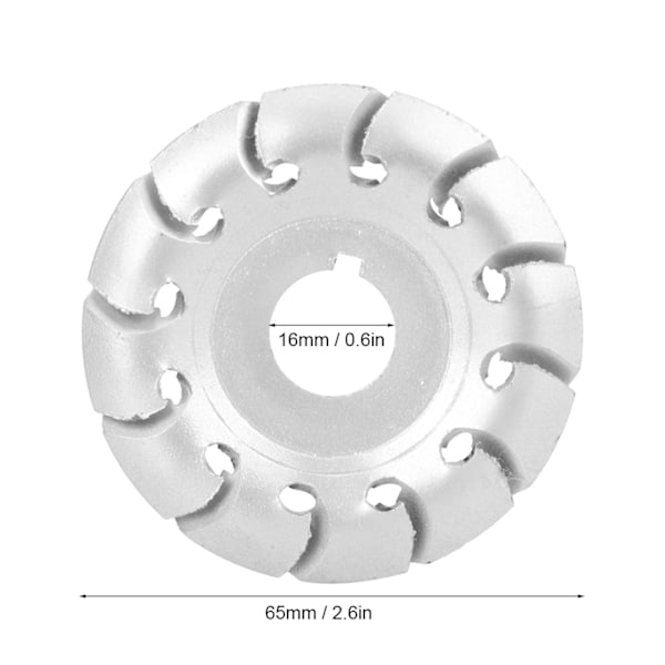 12-Tann Treutskjæringsdisk Vinkelkverndeler Manganstål Sølv Herdet 65 x 16mm