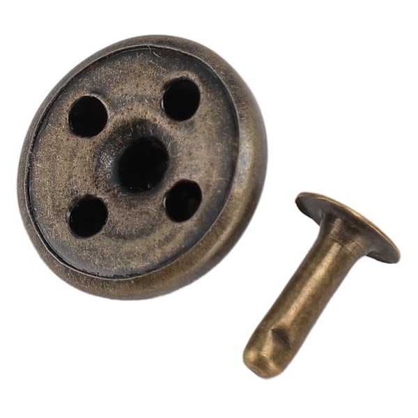 18mm Läder Nitar Kit Rostsäkert Blekningsfritt Hållbart Järn Nit Stud DIY Läder Nit Tillbehör för Armband Hattar Bälten Brons