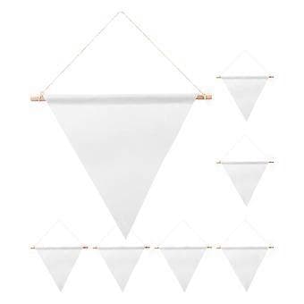 6 stk. blanke flaggbannere, trekantede vimpler, DIY-hengeflagg, hage-DIY-trekantede bannerflagg