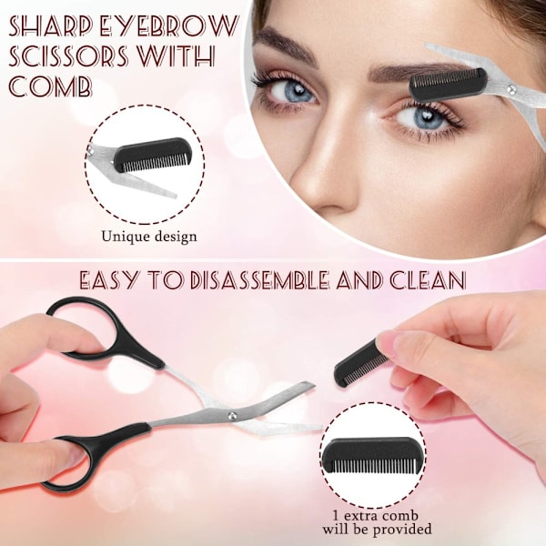 Eyebrow Razor, 11 i 1 Eyebrow Kit, Multipurpose Exfoliating Tool Face Razor för kvinnor, inklusive ansiktstrimmerrakapparat, ögonbrynsborste, sax,