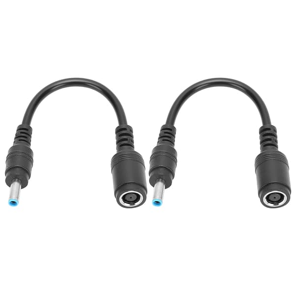 Strømkabel til bærbar computer, 7,4x5,0 mm til 4,5x3,0 mm Tip Connector Converter Sikrer jævn strømtransmission, 2 stk. Lille størrelse Sort Adapter med