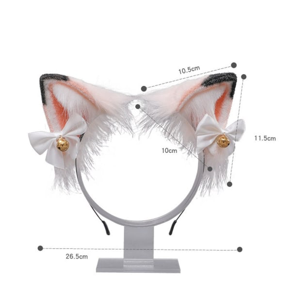 Fox Wolf Cat Ears Pandebånd med Bells Buer, Plys Fox Wolf Ears