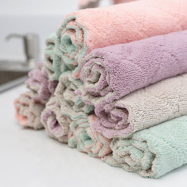 Stilfulla Kökshanddukar, Superabsorberande Och Luddfri Korall Sammet Mikrofiber, För Att Torka Disk Och Rengöra, Finns I Flera Färger
