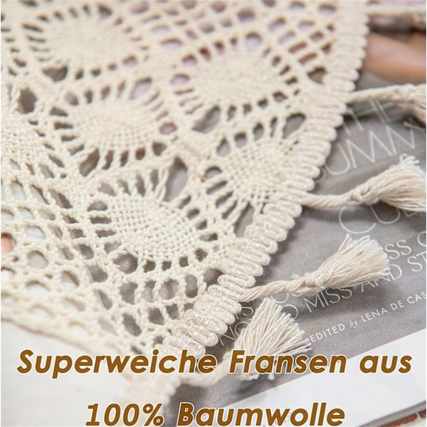 Bohemiska broderade gardiner med linneliknande textur, bohemisk chic stil med kanal för gardinstång för insynsskydd och heminredning, halvljusreducerande funktion för alla