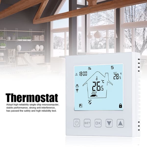 Smart Temperaturkontroll för Hemvärmesystem, Smart Tuya WiFi Termostat Digital Programmerbar LCD-Display Golvvärme Temperatur