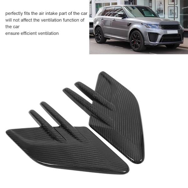 Side Fender Luftventildeksel Carbonfiber Luftinntak Trim Dekal Erstatning for Land Rover Range Rover Sport L494 2018‑2022