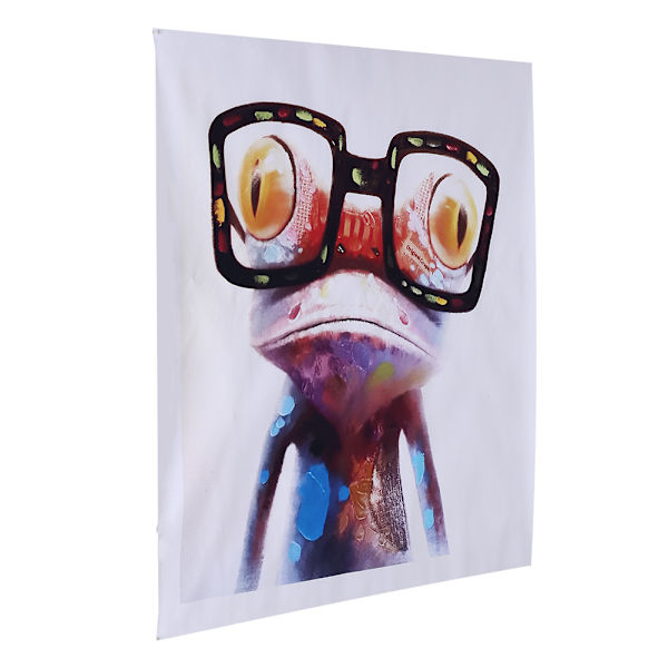 Groda Cartoon Canvasmålning Tryckt Bild Väggkonst för Hem Kontor Sovrum Dekoration (50*50cm)