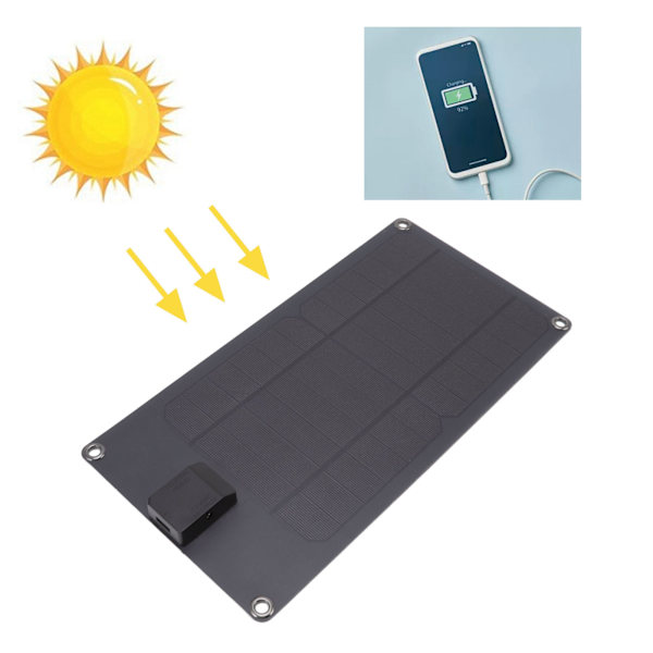 8W 5V Solpaneler USB-utgångsport Polysilicium Solladdare Power Bank Bärbar Solladdare för Flygplan Gatulampor