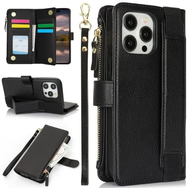 Til iPhone 16 Pro Max 16Plus 16Pro Telefon Cover Wallet Case med Kortholder Magnetisk Til iPhone 16 Pro Max Læder Telefon Covers