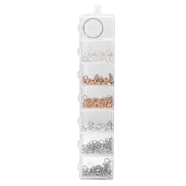 Metal Springringe Hummerluk DIY Smykkefund Making Set Tilbehør med Æske (6mm)