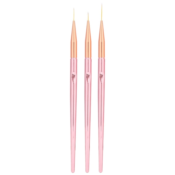 3 st Nagelkonst Målnings Penna Borste Ritning Foder UV Gel Penna Manikyr Verktyg (Foder Penna)