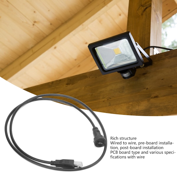 Vattentät USB-kontakt IP67 MICRO USB2.0 hane med kabelkontakt E10MCTAM/U2AM (1 meter)