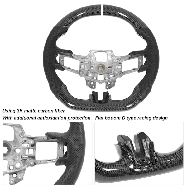 Tilpasset Kulfiber Rat Perforeret Læder Udskiftning til Ford Mustang V6 EcoBoost GT Shelby 2015‑2017