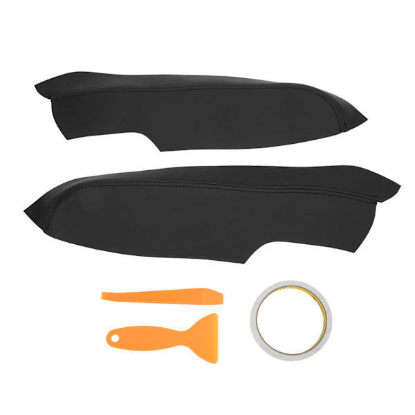 2-pack Mikrofiber Läder Dörrpanel Armstödsskydd Antiscratch Ersättning för Civic 2005‑2011 Svart
