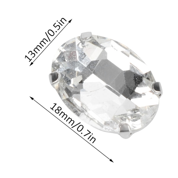 20 kpl Kynsiristillit Kiiltävät DIY Käsinommeltavat Kengän Koristeet Vaatteiden Tarvikkeet (18 x 13mm Soikea Muoto)