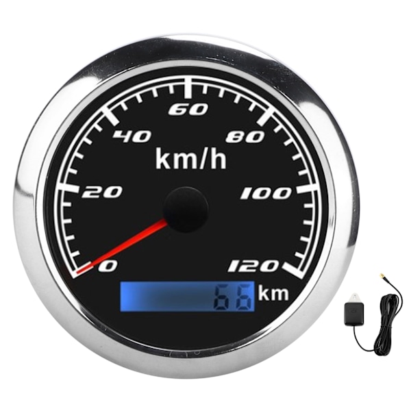 GPS-nopeusmittari osoitin matkamittari 0‑120KM/H 0‑999999KM IP67 9‑32VDC Yleinen autoille, kuorma-autoille ja veneille