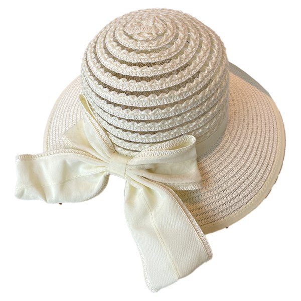 58-60cm hat omkreds stråhat dame sommersløjfe hul mesh solsejl solcreme strandhat