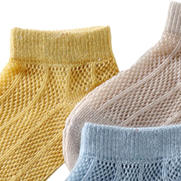 5 Par Barn Sommar Låga Strumpor Tunna Andningsbara Mesh Mjuka Unisex Ankelstrumpor för Pojkar Flickor Dinosauriemönster M (3‑5 År)