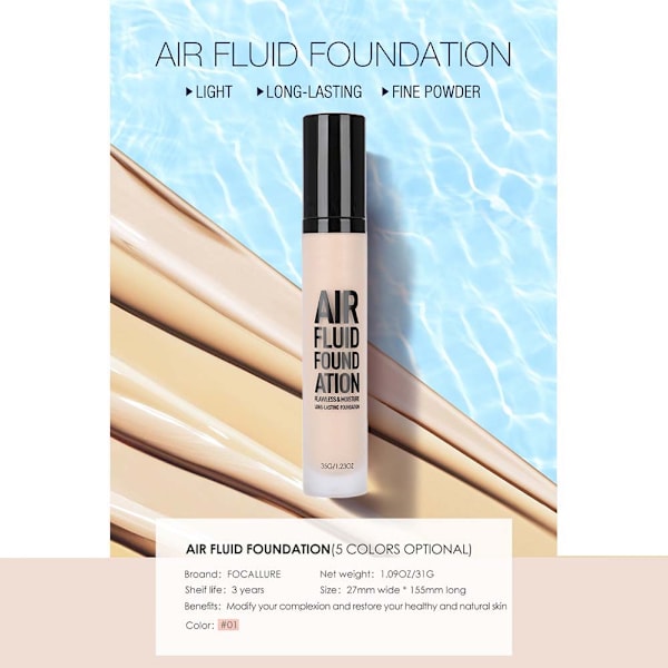 Profesjonell flytende sminkefoundation, langvarig feilfri concealer, kosmetikk #1