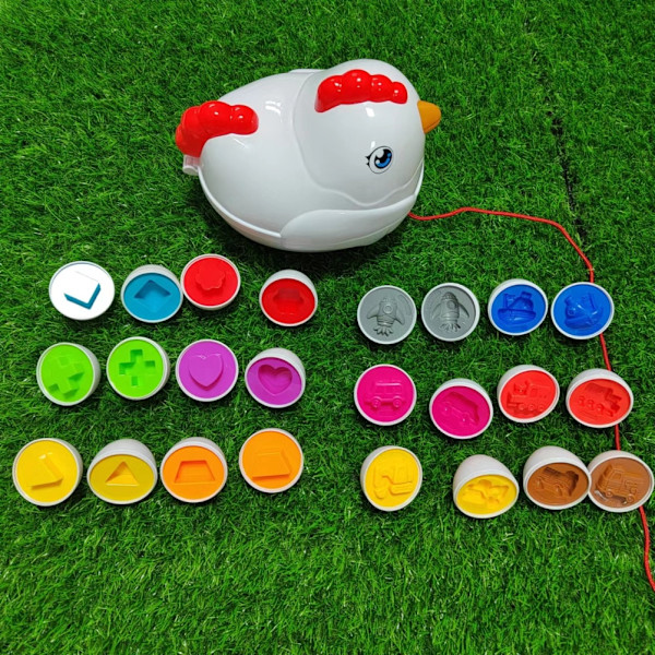 Kylling Egg Leke Farge Form Sortering Matching Egg Fin Motorikk Leke Sansestimulerende Leke Utdanningsleke for Barn Gutter Jenter