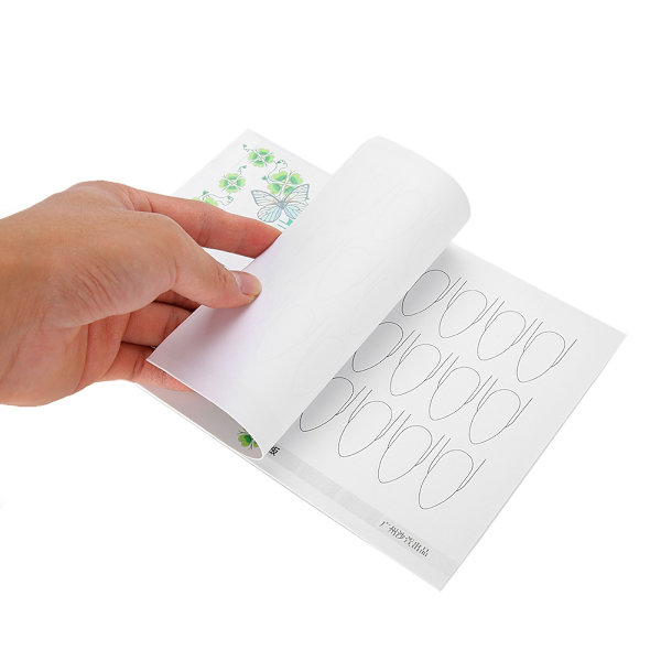 Nagelkonstövningspapperbok Färgad Ritning Målningsövningsmall Manikyrverktyg 02#