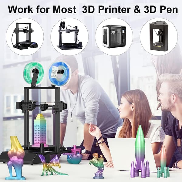 1,75 mm 3D Printer PLA Filament Dobbelt Farve Blå Grøn 3D Udskrivningsmaterialer 200g