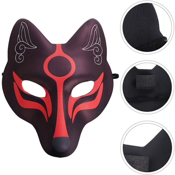 Fox japanske Kabuki Kitsune masker for menn, kvinner og barn