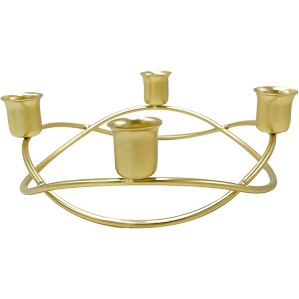 Tilspidset Adventslys, Julelysring til Julefester, Rustbestandig Jernkonstruktion med Robust og Stabil Base, Elegant Guld