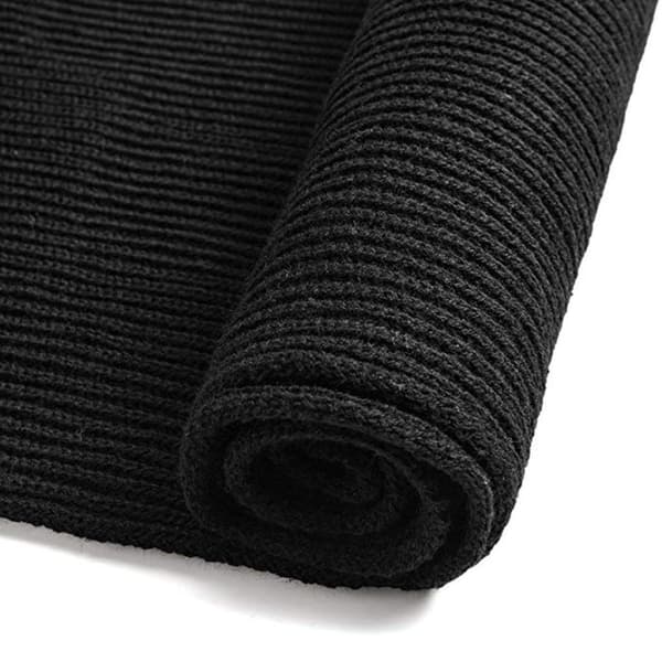 Vinter Skjerf i Ren Sort Strikk for Menn, Unisex, 180cm