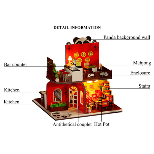 Miniatyr Dukkehustmodeller Kit Miniatyr Dukkehust Møbler Tilbehør Leke Bursdagsgave
