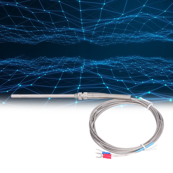 K-Type Temperaturføler Termoelement Termisk Sonde Rustfrit Stål 0~600℃ WRNT‑187 Almindelig Type 4 Meter