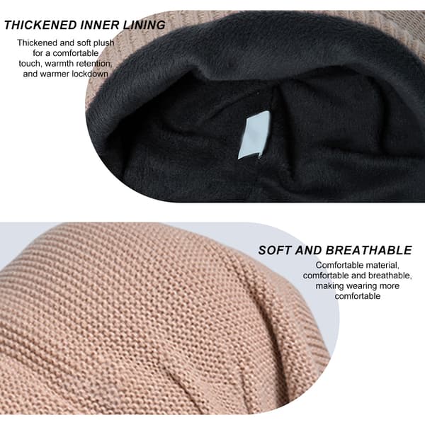 1 vinterfodrad pile hatt utomhus varm pullover hatt bred brätte visa ansikte liten öron skydd khaki