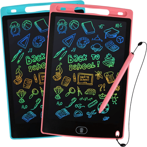 2 stk 8,5-tommer LCD-tablet-8,5-tommer farve pink*1+8,5-tommer farve
