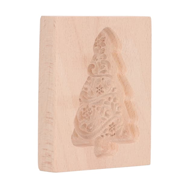 Snidad Trä Kakform Kök Pepparkaksform Press Stämpel Präglingsform